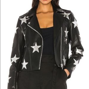 BlankNYC Faux Leather Jacket with Stars
